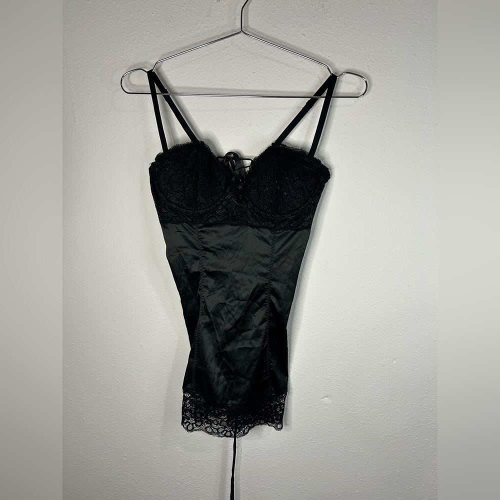 Seduction by Frederick’s of Hollywood Black Lace Corset Bustier Top Size M